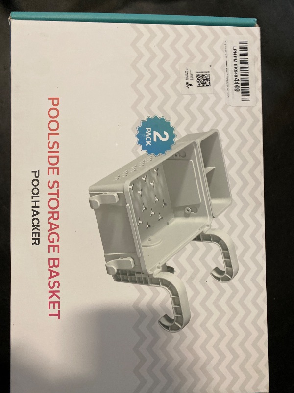 Photo 1 of [PATENTED] POOLHACKER 2025 Upgrade 2 Sets Poolside Storage Basket - Original Above Ground Pool Accessories, Swimming Pool Storage Basket with Pool Cup Holder, Poolside Storage to Organize Cup Towel