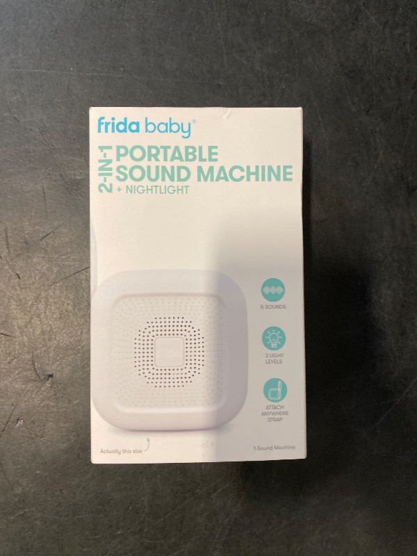 Photo 1 of Frida Baby 2-in-1 Portable Sound Machine for Baby + Nightlight | White Noise Sound Machine for Baby with 5 Soothing Sounds & 3 Nightlight Modes | Travel Sound Machine Attaches to Strollers, Car Seats