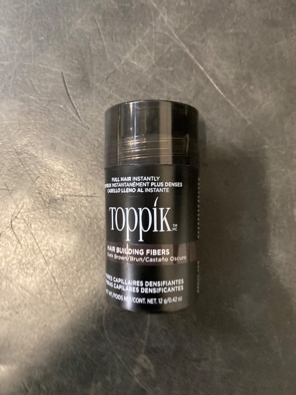 Photo 1 of Toppik Hair Building Fibers, Dark Brown - 0.42 oz jar