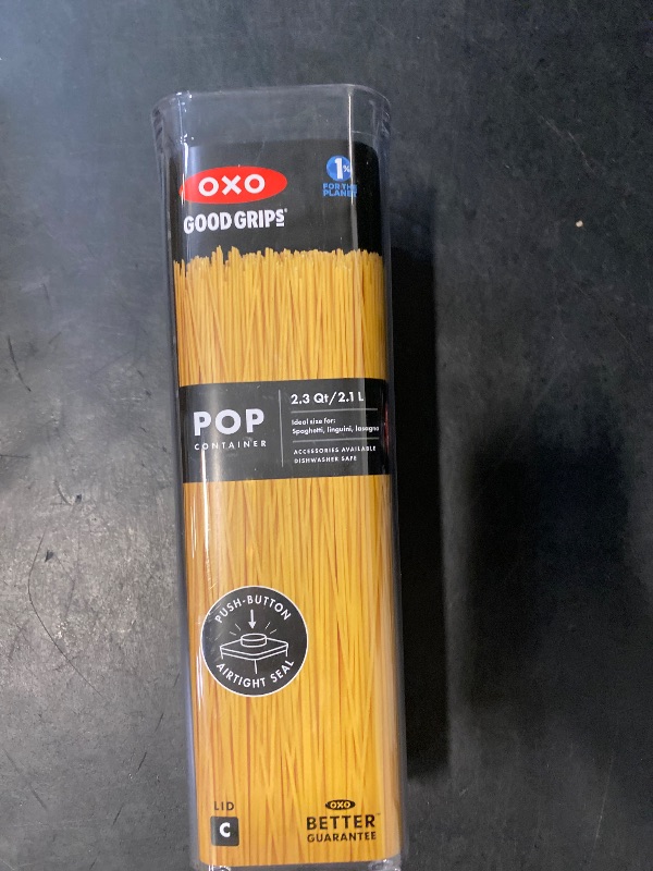 Photo 1 of OXO Good Grips POP Container - Airtight Food Storage - Small Square Tall 2.3 Qt Ideal for spaghetti, linguini and lasagna