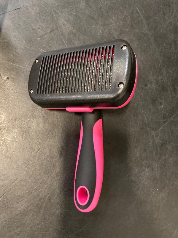 Photo 1 of Swihauk Self Cleaning Slicker Brush for Dogs & Cats - Skin Friendly Grooming, Deshedding, Hair Removal for Puppies & Long/Short Haired Pets, Pet Supplies Accessory, Pink