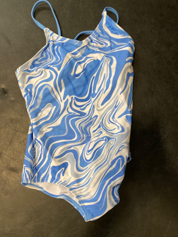 Photo 1 of Size 10 Kanu Surf Girls' Hurricane Beach Sport UPF 50+ 1-Piece Swimsuit, Gigi Blue, 10 Years
