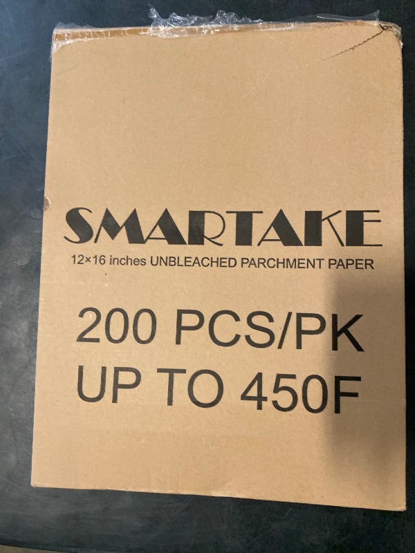 Photo 1 of SMARTAKE 200 Pcs Parchment Paper Baking Sheets, 12x16 Inches Non-Stick Precut Baking Parchment, for Baking Grilling Air Fryer Steaming Bread Cup Cake Cookie and More (Unbleached)