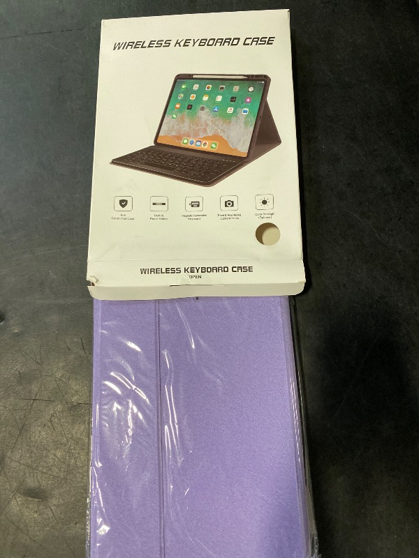 Photo 1 of BLUTLOTUS Keyboard Case for iPad 9th/8th/7th Generation 10.2 inch 2021/2020/2019, iPad Pro 10.5-inch Case with Keyboard,iPad Air 3 2019, 7 Color Backlit Removable Bluetooth Wireless(Purple)