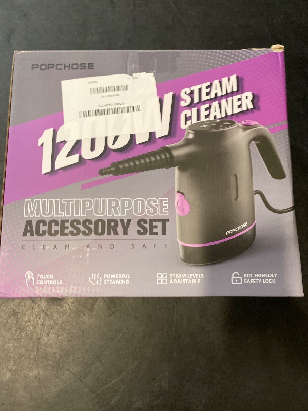 Photo 1 of POPCHOSE Handheld Steam Cleaner for Home, Portable Pressurized Steamer for Cleaning Grout, Surfaces, Bathroom, Couch, 20S Fast Heat Up, 12 Accessories, Steam Adjustable, Safety Lock, Graypurple