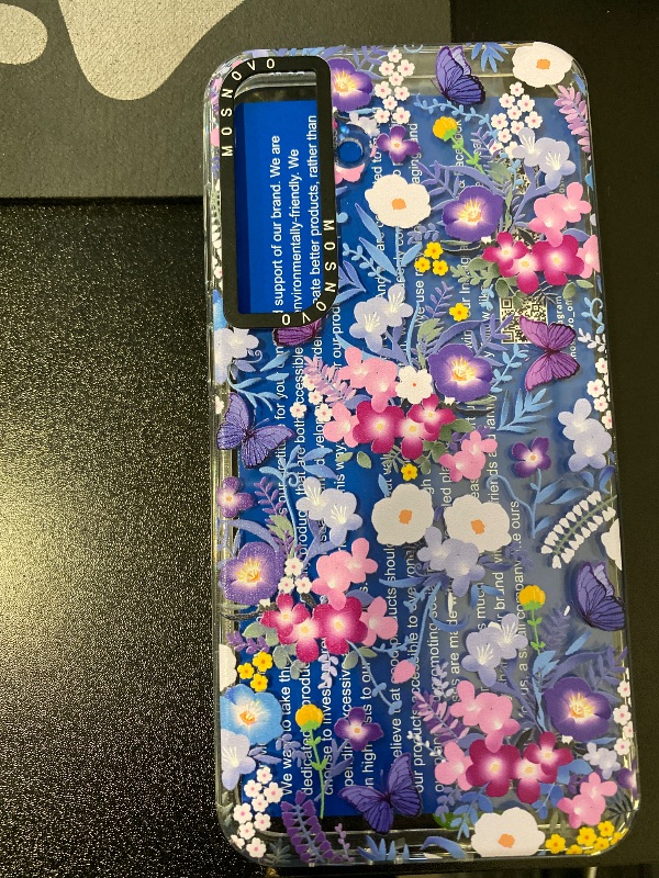 Photo 1 of MOSNOVO Case for Samsung Galaxy S25 Plus, [Buffertech 6.6ft Military-Grade Drop Protection] [Anti Peel Off Tech] Clear TPU Bumper Phone Case Cover Design - Purple Peri Nemophila