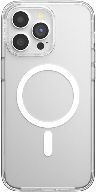 Photo 1 of PopSockets iPhone 15 Pro Max Case Compatible with MagSafe, Phone Case for iPhone 15 Pro Max, Wireless Charging Compatible, Case Only - Clear