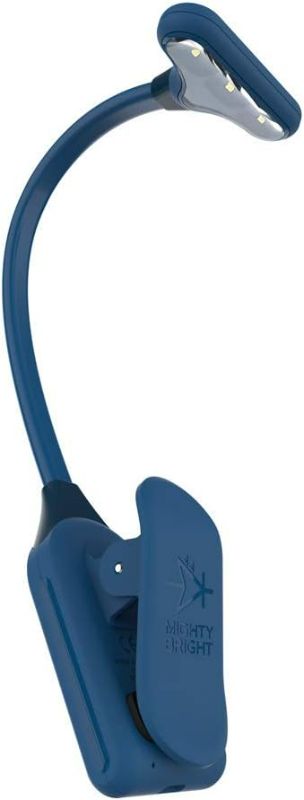 Photo 1 of Mighty Bright The Original NuFlex Book Light, Battery-Powered, Warm Eye Care LEDs, Flexible, Durable, Dimmable, Clip-On Reading Light, Read in Bed, Use Batteries or Micro USB (Midnight Blue)