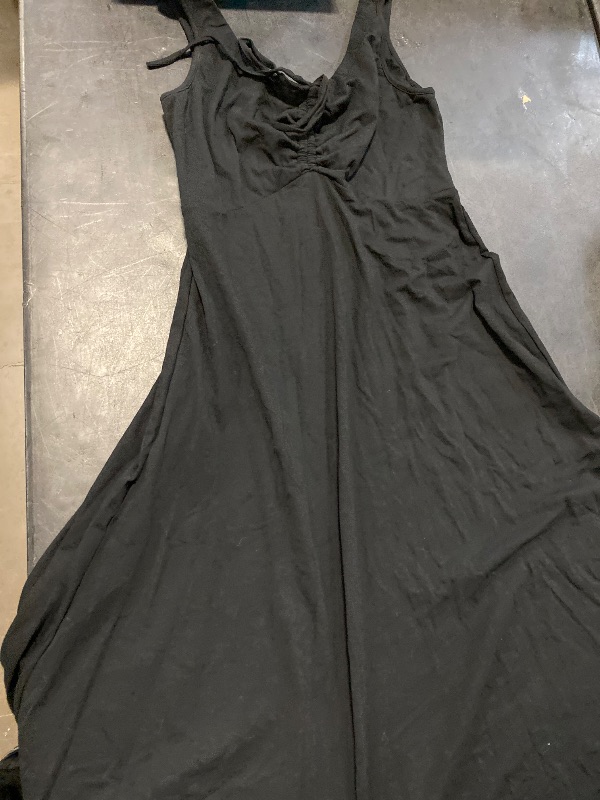 Photo 1 of Size M Langwyqu Womens 2025 Summer Sleeveless Tank Dress Empire Waist Asymmetrical Flowy Casual Maxi Dresses Black