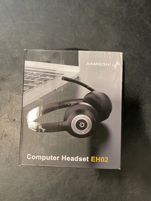 Photo 1 of JIAMQISHI Wireless Headset with AI Noise Cancelling Microphone Bluetooth Headset - Bluetooth V5.2 Headphones with USB Dongle & Mic Mute for Computer/Laptop/PC/iPhone/Android/Cell Phones/Zoom
