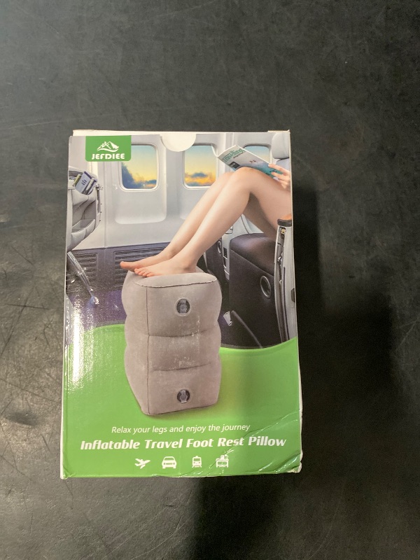 Photo 1 of JefDiee Inflatable Foot Rest Pillow, Kids Airplane Bed, Adjustable 3 Layers Height Leg Rest Pillow, Airplane Travel Essentials Great for Office, Home, Trains, Cars