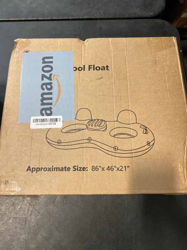 Photo 1 of Sunrio 2025 New & Upgrade 2 Person Double River Tubes for Floating Heavy Duty Inflatable Floating Lounger Premium Water Rafts Pool Float Above Lake and River for Adults Blue