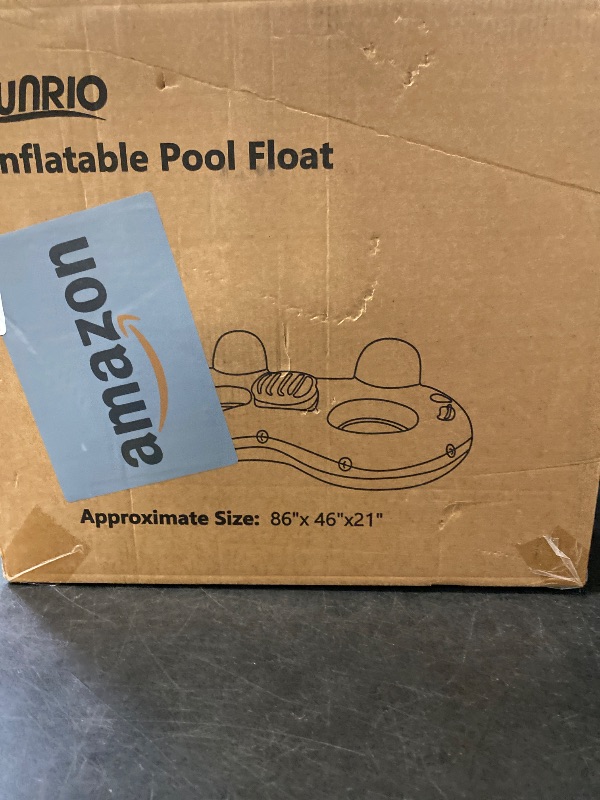 Photo 1 of Sunrio 2025 New & Upgrade 2 Person Double River Tubes for Floating Heavy Duty Inflatable Floating Lounger Premium Water Rafts Pool Float Above Lake and River for Adults Blue