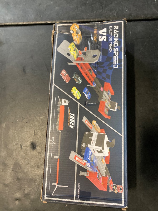 Photo 1 of Carrier Truck Race Track Kids Toys, Foldable 3 Layer Toddler Track Playset, Toy Truck Transport Car Carrier & 8 Race Cars, Truck Car Toddlers Toys Xmas Gifts for Age 3 4 5 6+ Years Old Boys Girls
