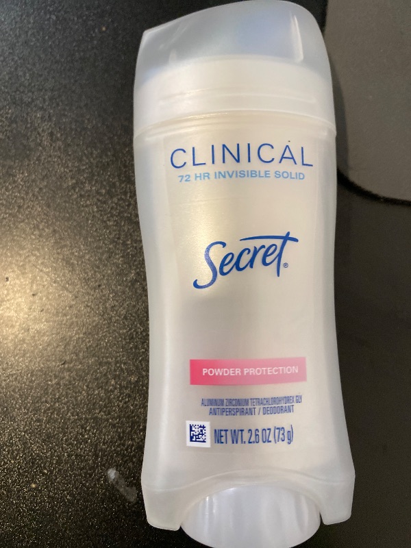 Photo 1 of Secret Clinical Strength Antiperspirant Deodorant for Women, 3X Stress Protection, 72hr Sweat & Odor Protection, PH Balancing Minerals, Invisible Solid, Powder Protection Scent, 2.6 oz
