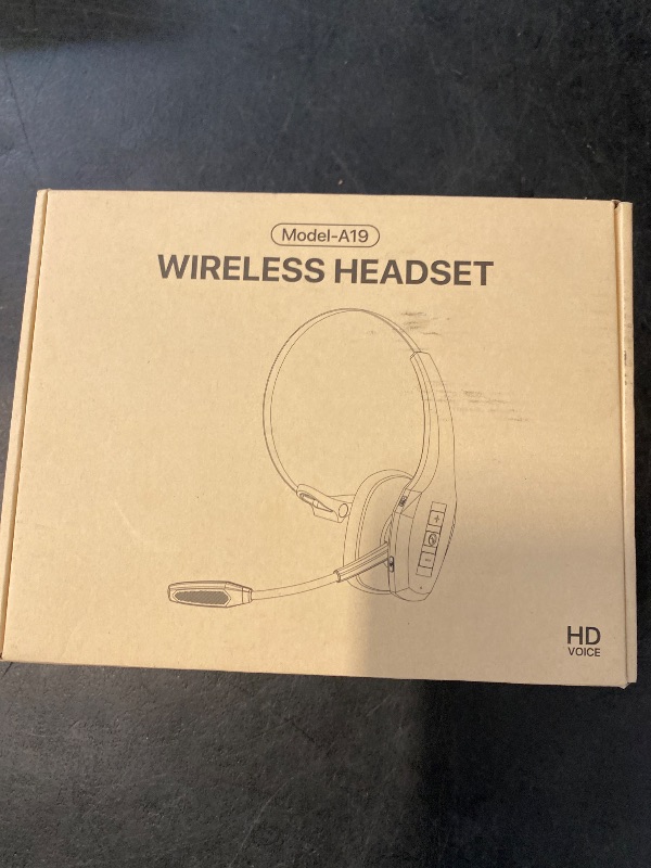 Photo 1 of Trucker Bluetooth Headset, Wireless Headset with Mic, Bluetooth Headsets with Dual Noise Cancelling Microphone & Mute Button, 55Hrs Working Time PC Headsets for Cell Phones, Computer, Truck Driver