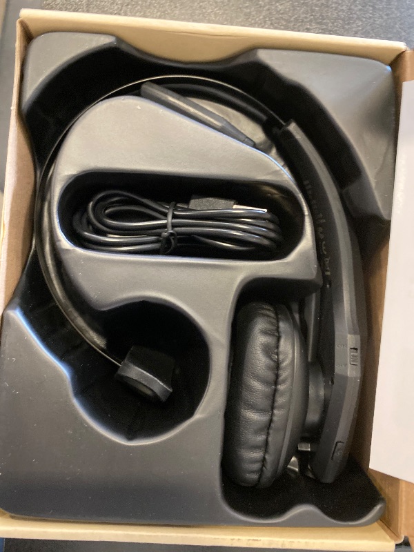 Photo 1 of Trucker Bluetooth Headset, Wireless Headset with Mic, Bluetooth Headsets with Dual Noise Cancelling Microphone & Mute Button, 55Hrs Working Time PC Headsets for Cell Phones, Computer, Truck Driver