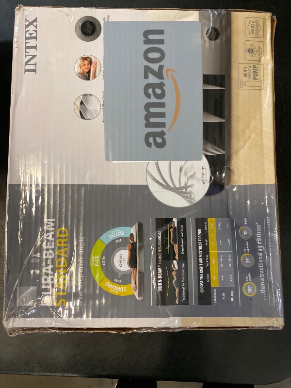 Photo 1 of Intex 64103E Dura-Beam Standard Single-High Air Mattress: Fiber-Tech - Queen Size - 10in Bed Height - 600lb Weight Capacity - Pump Sold Separately