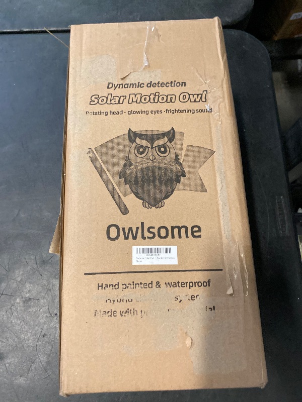 Photo 1 of Owlsome Solar Tiger Owl with Flashing Eyes, Rotating Head, Hoot Sound, Motion Detector and Silent Mode, Plastic Owl Garden Sculpture, Garden Decoration
