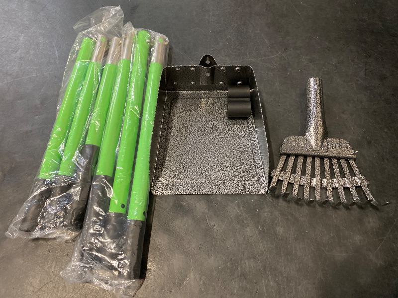 Photo 1 of MXF Pooper Scooper, Dog Pooper Scooper Long Handle Stainless Metal Tray and Rake Set for Medium Small Dogs Heavy Duty - Use on Grass, Dirt or Gravel - Pet Supplies (Green)