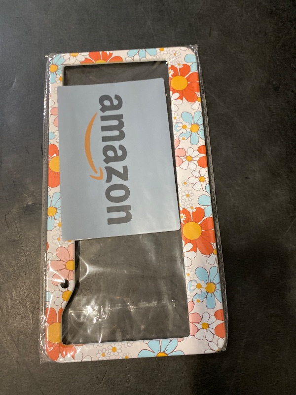Photo 1 of Cute License Plate Frames Floral Retro Daisys License Plate Frame with Screws Metal Funny License Plate Cover Holder 6.3 X 12.3 inch for Car Decoration for Women Men LICEPLAME