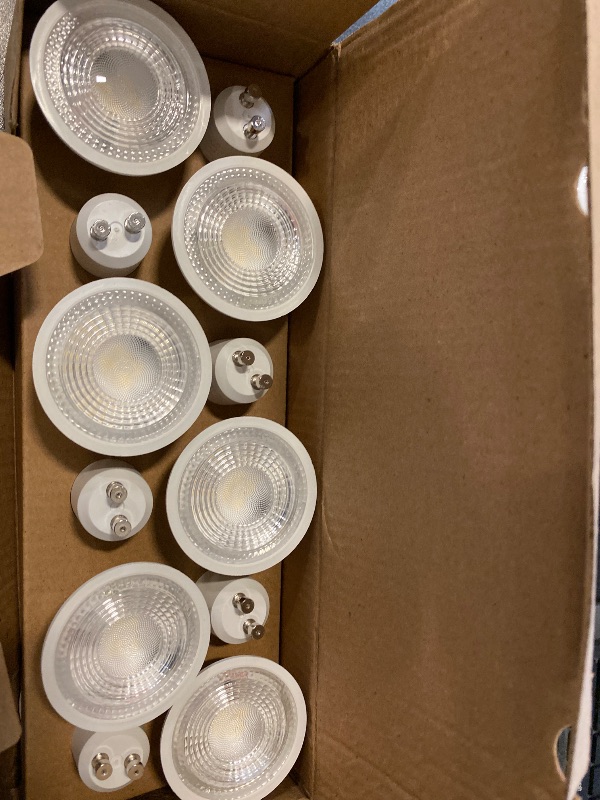 Photo 1 of TJOY LED GU10 Light Bulbs, GU10 Non-Dimmable Replacement for Recessed Track Lighting, 5000K Daylight White, 4W Equivalent 35W, 300LM, MR16 LED Bulb for Living Room, Range Hood, 12 Pack