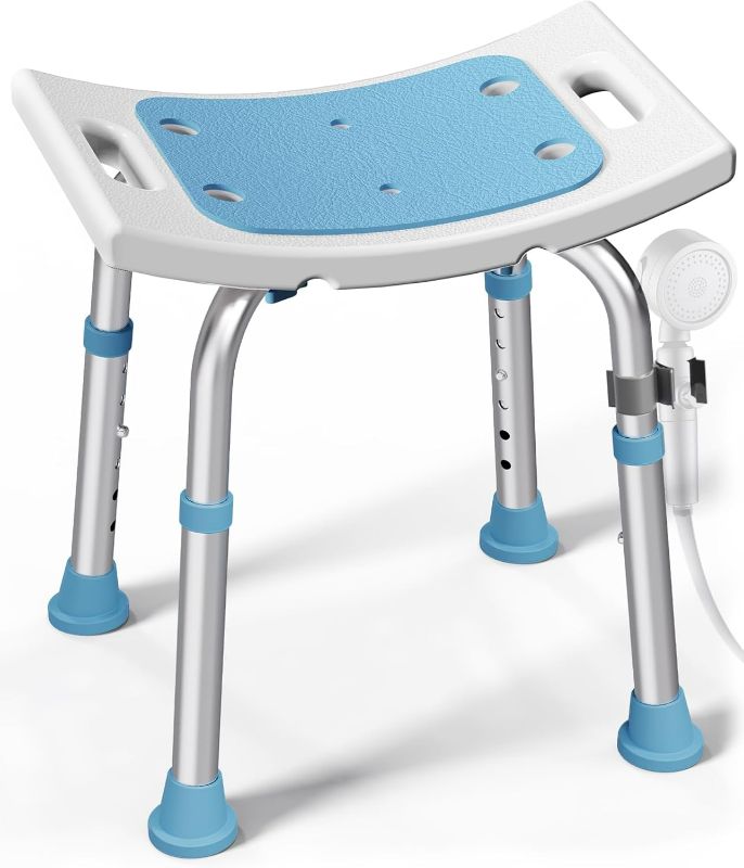 Photo 1 of Shower Chair for Inside Shower, 400 lbs Adjustable Shower Stool with Suction Feet, Shower Seat for Inside Tub Bathroom Bench Bath Chair for Elderly and Disabled