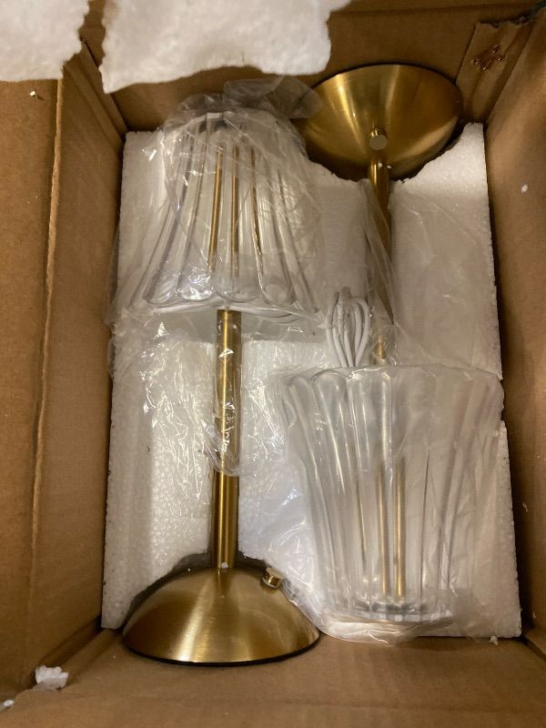 Photo 1 of HEQET Cordless Table Lamps for Home,Table,Dining Room, Gold Rechargeable Lamps, USB Charge 12'' Tall LED Brass Portable Outdoor Indoor Table Lamp with Built-in Dimmer (Pack2 Gold Flower Lamp)