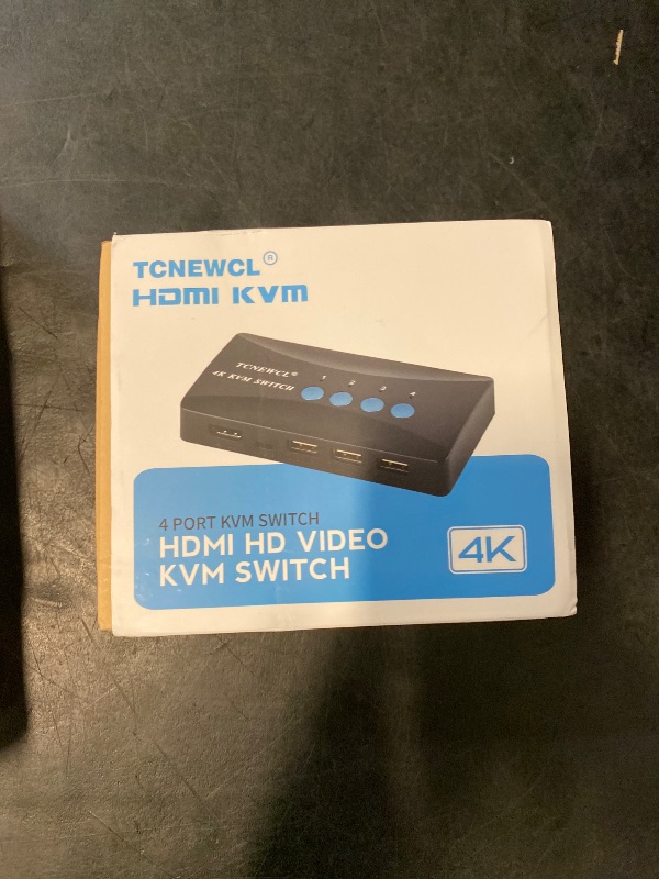 Photo 1 of TCNEWCL KVM Switch 4 Port, HDMI KVM Switcher 4Kx2K@30Hz for 4 Computers Sharing 1 HD Monitor and 3 USB Devices Keyboard Mouse Printer,Including 4*KVM Cables &1* Wire Desktop Controller