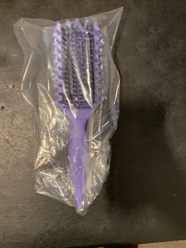 Photo 1 of Curly Hair Brush Defining, Vented Curl Defining Brush for Effortlessly Detangling Shaping and Styling Women's Men's Curls on All Wet or Dry Hair Types, Reduces Frizz (Purple)
