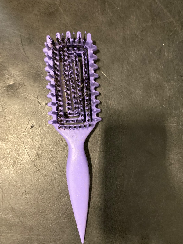 Photo 1 of Curly Hair Brush Defining, Vented Curl Defining Brush for Effortlessly Detangling Shaping and Styling Women's Men's Curls on All Wet or Dry Hair Types, Reduces Frizz (Purple)