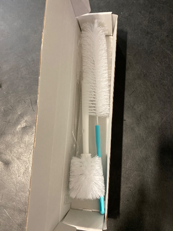 Photo 1 of OUTXE 5 Pack Bottle Brush Set, 5-in-1 Water Bottle Cleaner Brush, 15"" Long Handle Bottle Cleaning Brush, 3 Straw Brush, Removable Nipple Brush, Detail Brush for Cup Lid Gap, WBBSBLB5