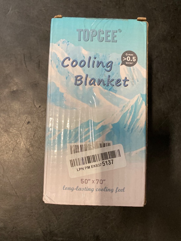 Photo 1 of Topcee Cooling Blanket for Night Sweats Absorbs Heat to Keep Adults, Children Cool on Warm Nights, Q-Max 0.5 Cooling Blankets for Hot Sleepers, Ultra-Cool Lightweight Sofa Throw Blanket (50"x70")