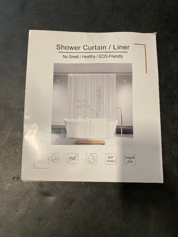 Photo 1 of Tonnali Clear Shower Curtain Liner 76 inches Long with 6 Magnets, PEVA Lightweight Plastic Waterproof Extra Long Shower Liner 72x76 Inch Length for Bathroom