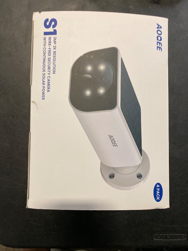 Photo 1 of AOQEE Cameras for Home Security-2K Wireless Security Camera Outdoor with AI Motion Detection & Siren, Non-Stop Solar Powered Charging, Color Night Vision, SD/Cloud Storage, Waterproof, S1 4P