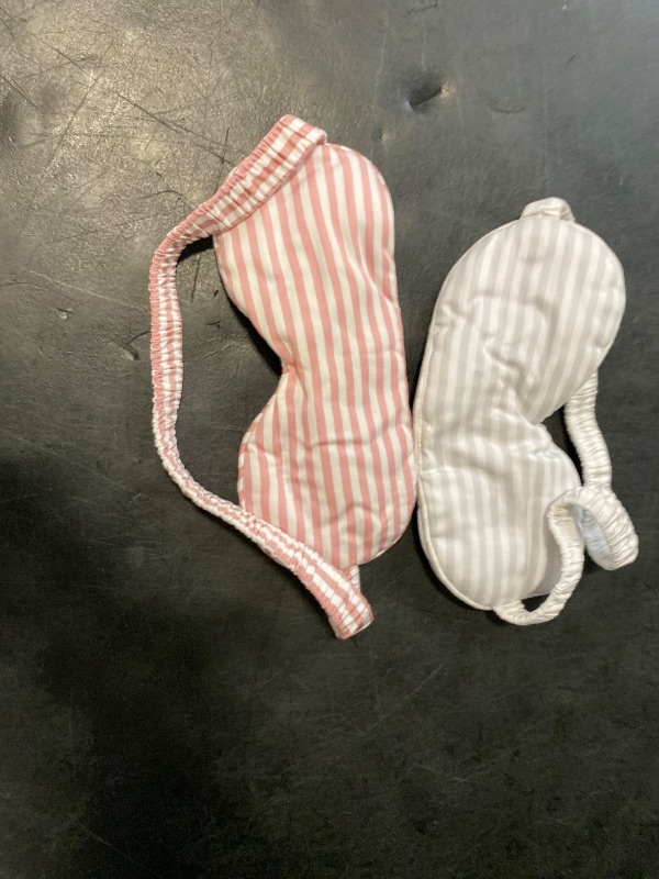 Photo 1 of HBHLFZ Sleep Mask 2 Pack - Bamboo Viscose Fiber Sleeping Eye Mask - with Elastic Band/Headband - Comfort Sleeping Shade - for Nighttime Sleeping, Traveling & Napping Light Pink Silver