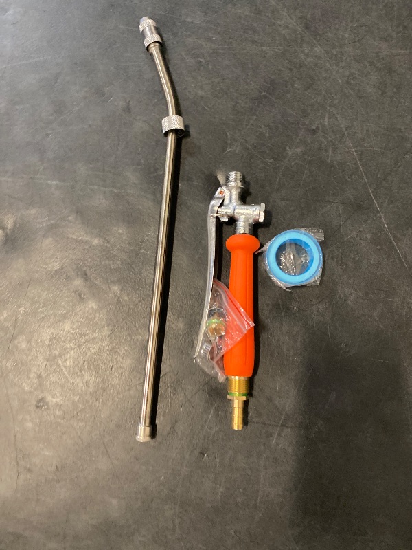 Photo 1 of 24 Inches Metal Sprayer Wand Compatible with CHAPIN,1/4" & 3/8" Brass Barbs Sprayer Wand Replacement, Stainless Steel Sprayer Wand with Shut off Valve & 2 Hose Clamps (002)