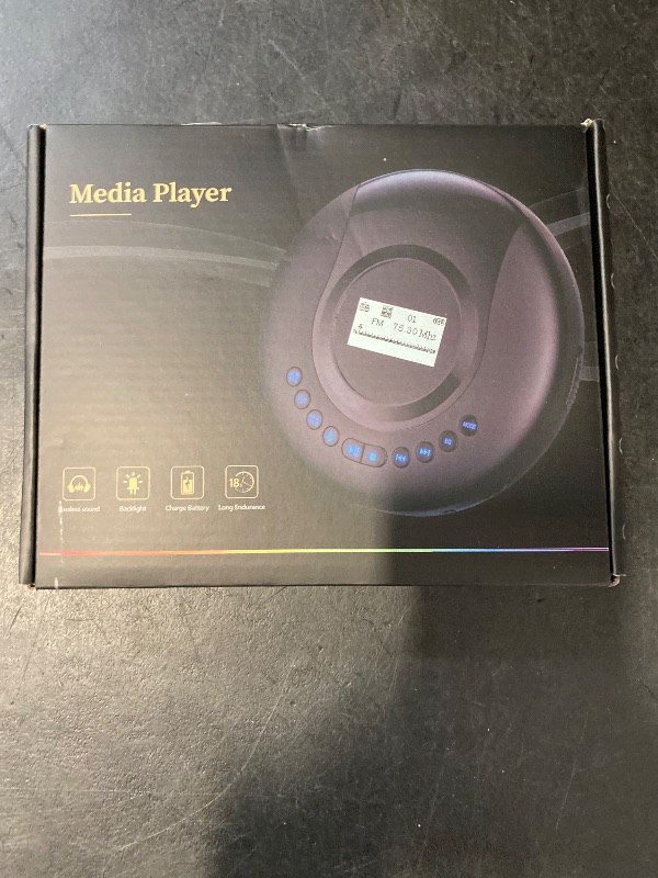 Photo 1 of ARAFUNA Portable CD Player Bluetooth with FM Radio, 2000mAh Rechargeable CD Player for Car with LCD Screen, Anti Shock Protection Compact Player with Headphone, AUX Cable