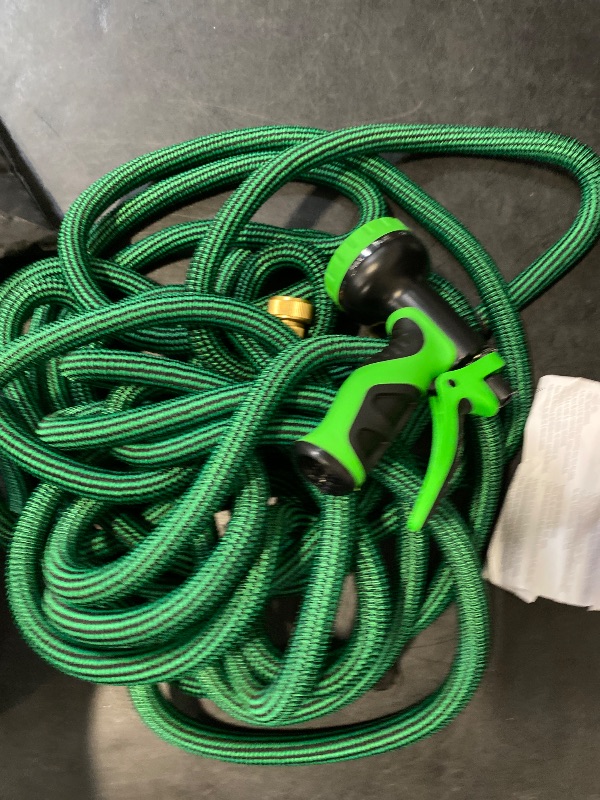 Photo 1 of 100 FT Expandable Garden Hose, 2025 New Flexible Water Hose 100FT with Leakproof Solid Brass Fittings, Reinforced Extra Strong Outer Fabric & Durable 3-layer Inner Core, Ultra Lightweight, No Kink