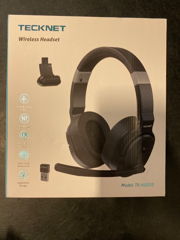 Photo 1 of TECKNET Bluetooth Trucker Headset, Single and Dual Ear Wireless Headset with Mic for Work Noise Cancelling, 50Hrs 3 EQ Music Modes Trucker Bluetooth Headphones for PC, Drivers, Office, Call Center