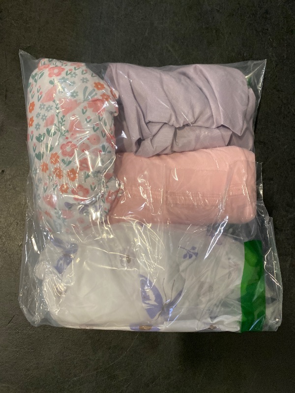 Photo 1 of Little Grape Land Bassinet Sheets for Baby Girl 4 Pack, Soft Microfiber Fitted Cradle Sheets 33"x18"x4", Breathable & Snug for Oval/Rectangle Mattress – Pink Floral/Butterfly/Light Pink/Purple