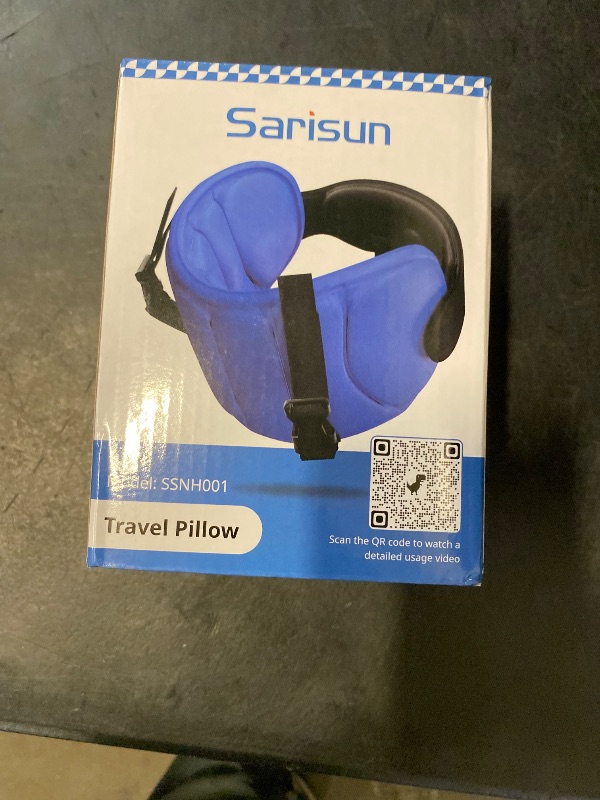 Photo 1 of SARISUN Travel Pillows for Airplanes, Neck Pillow with Eye Mask for Sleeping Long Flights, Travel Pillow for Car Road Trip, Car Headrest, FSA HSA Eligible Approved Travel Accessories, Black