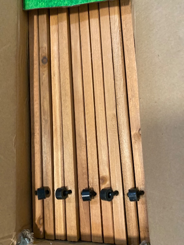 Photo 1 of LINSHRY 10FT Wooden Garden Pathway, Outdoor Roll Out Decorative Garden Walkway, Weather-Resistant Non-Slip Hardwood Walkway Pavers for Garden, Backyard, Beach, Wedding Party Pathways