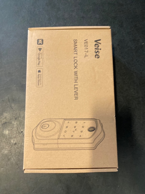 Photo 1 of Veise VE017-L Fingerprint Smart Lock with 2 Lever Handles, Keyless Entry Front Door Lock Set, App Control, Electronic Digital Keypad Deadbolt, Easy Installation, Emergency Power Port, Satin Nickel