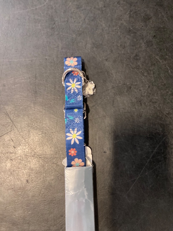 Photo 1 of Dazzber Martingale Collar Floral Print Dog Collar - No Pull Pet Collar, Heavy Duty Adjustable Dog Collar, Medium, Neck 14 Inch -21 Inch, Elegant Flowers (Dark Blue)