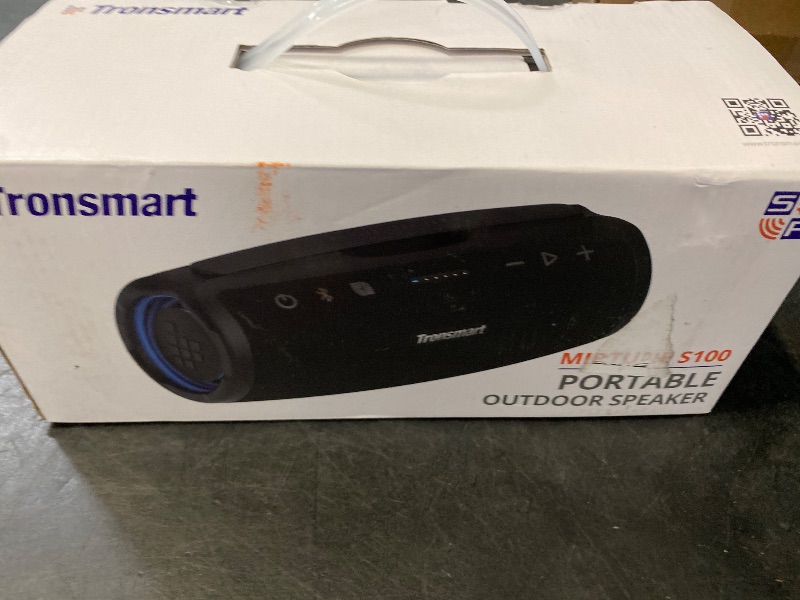 Photo 1 of Tronsmart Mirtune S100 Portable Bluetooth Speaker, 50W Punchy Bass &Clear Treble, Retractable Handle, 20H Playtime, IPX7 Waterproof, Customize EQ for Outdoor, Camping,Beach(Black)