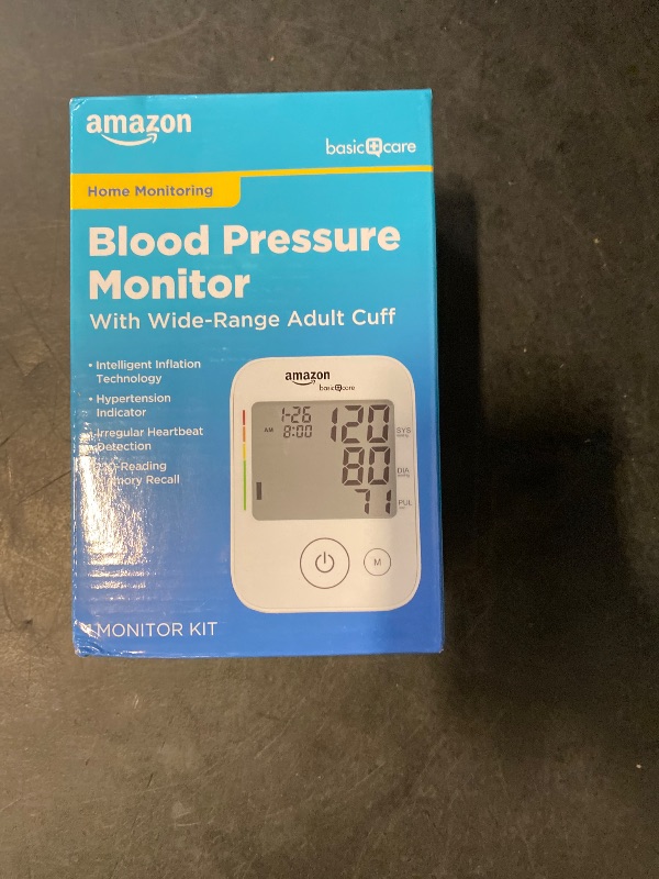 Photo 1 of Amazon Basic Care Blood Pressure Monitor, Wide Range Arm Cuff with Intelligent Inflation Technology, Large (Previously Healthwise)