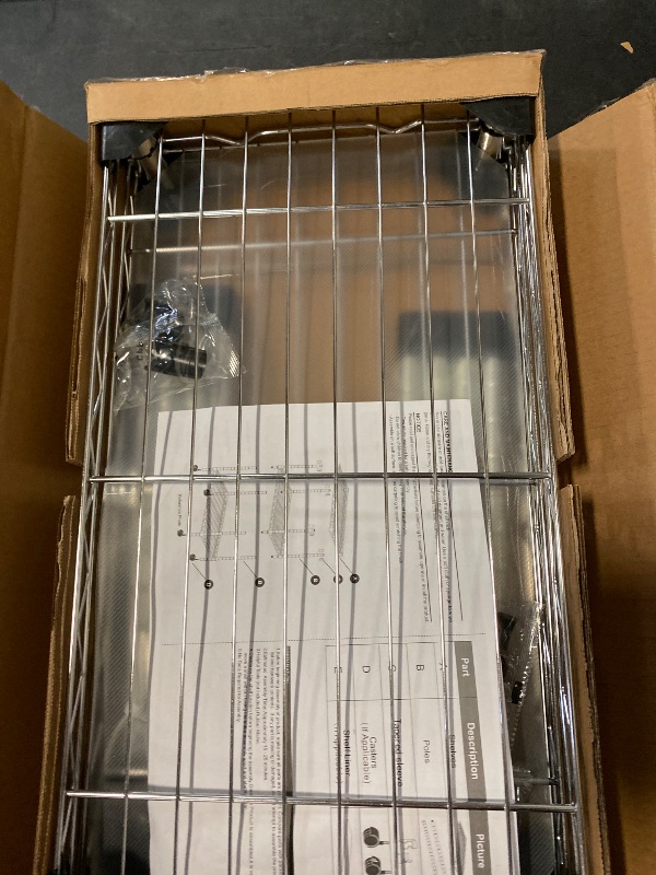 Photo 1 of 750 lbs 3 Tier Shelf Metal Storage Shelves Wire Rack Closet Organizers with PP Board for Garage Kitchen Bathroom Laundry Chrome 11.8" D x 21.7" W x 28.6" H
