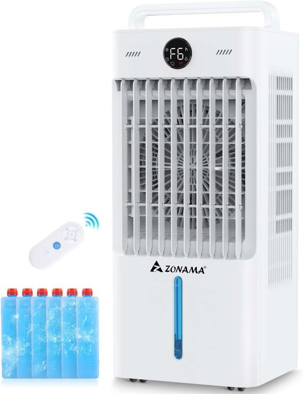 Photo 1 of Swamp Cooler, 3-IN-1 Evaporative Air Cooler with Display & Remote, Windowless Portable Air Conditioners with Ice Cooling, 12H Timer, 6 Speeds, 60° Oscillation, Air Cooler Fan for Home Office