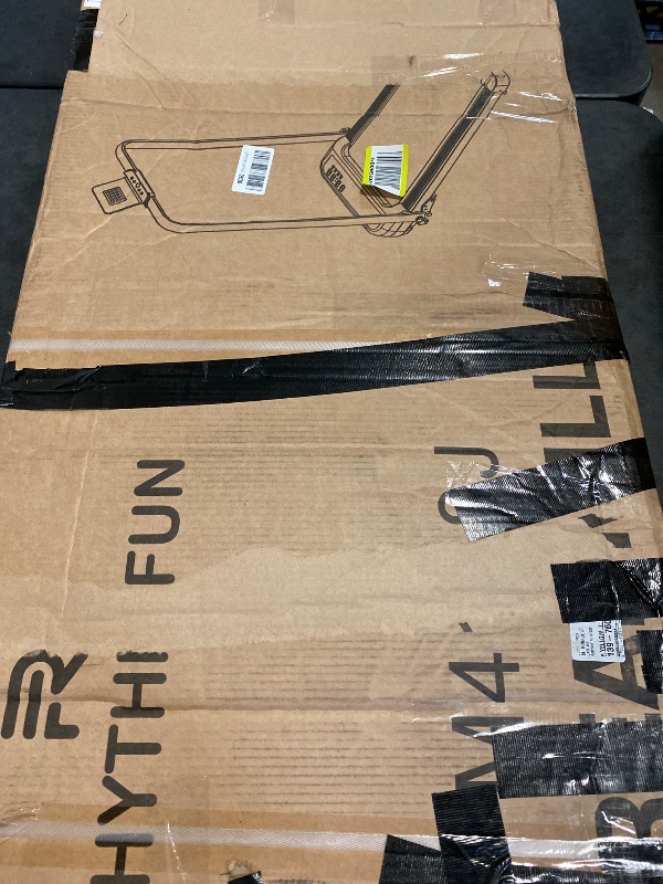 Photo 1 of RHYTHM FUN Incline Foldable Treadmill, Walking Pad Treadmill with Incline, 300 lbs Portable Treadmills with Handles for Home Office Use, Under Desk Compact Walking Pad